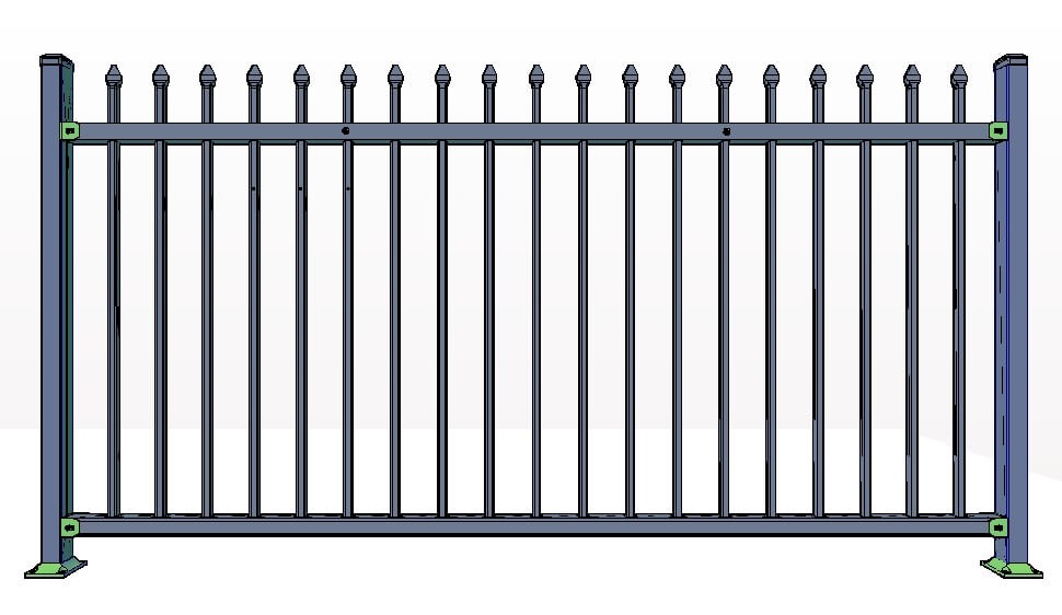 2 Rail Aspen Fence Panels Commercial
