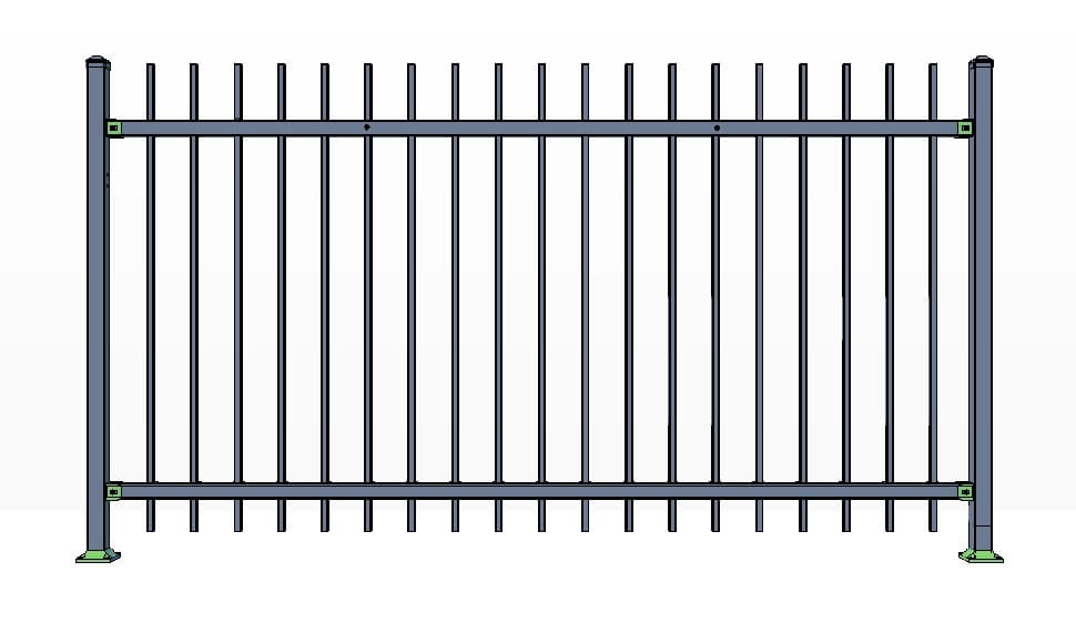 2 Rail Powderhorn Fence Panels Commercial Lite