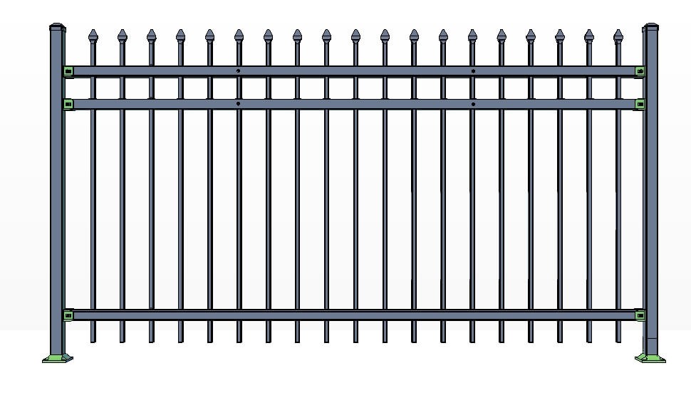 3 Rail Stowe Fence Panels Commercial Lite