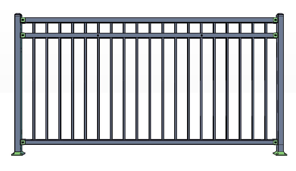 3 Rail Vail Fence Panels Commercial Lite