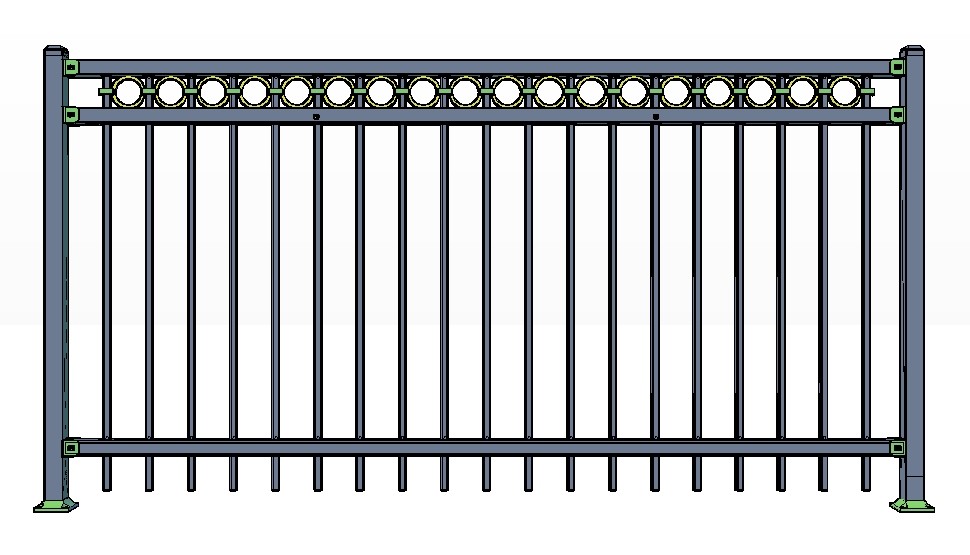 3-Rail CORTINA Fence Panels w/ Rings