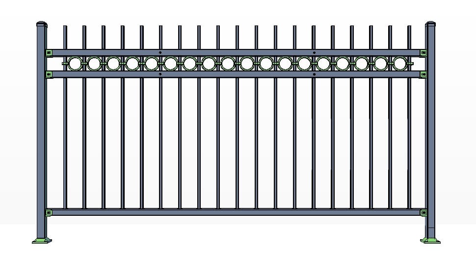 3 Rail Killington Fence Panels w/ Rings Commercial Lite
