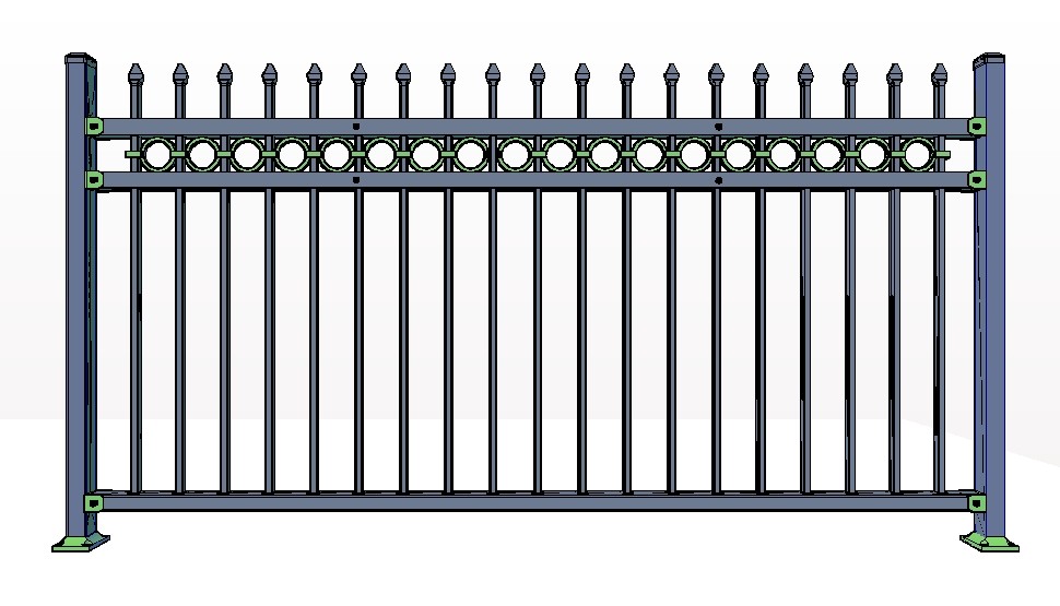 3-Rail ASPEN Fence Panels w/ Rings