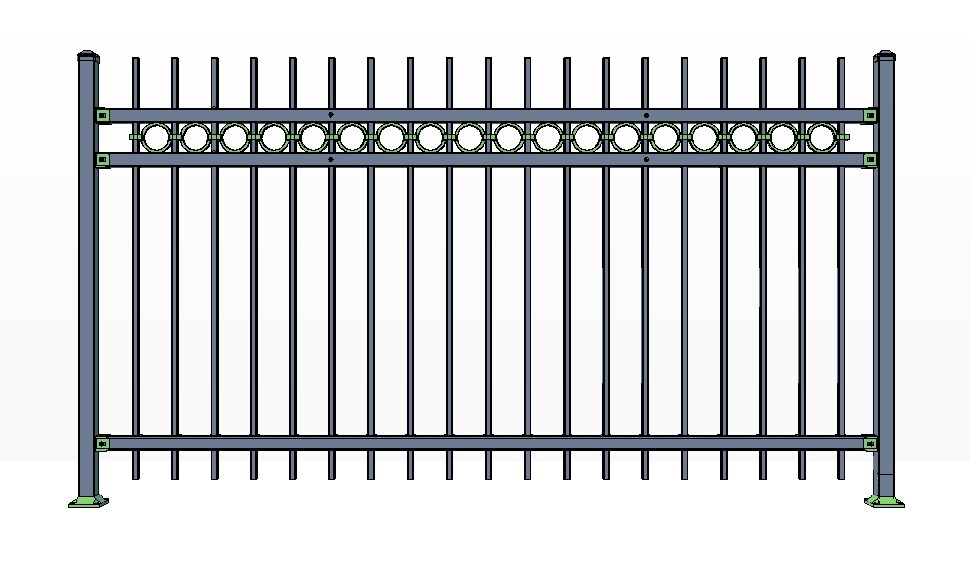 3-Rail POWDERHORN Fence Panels w/ Rings