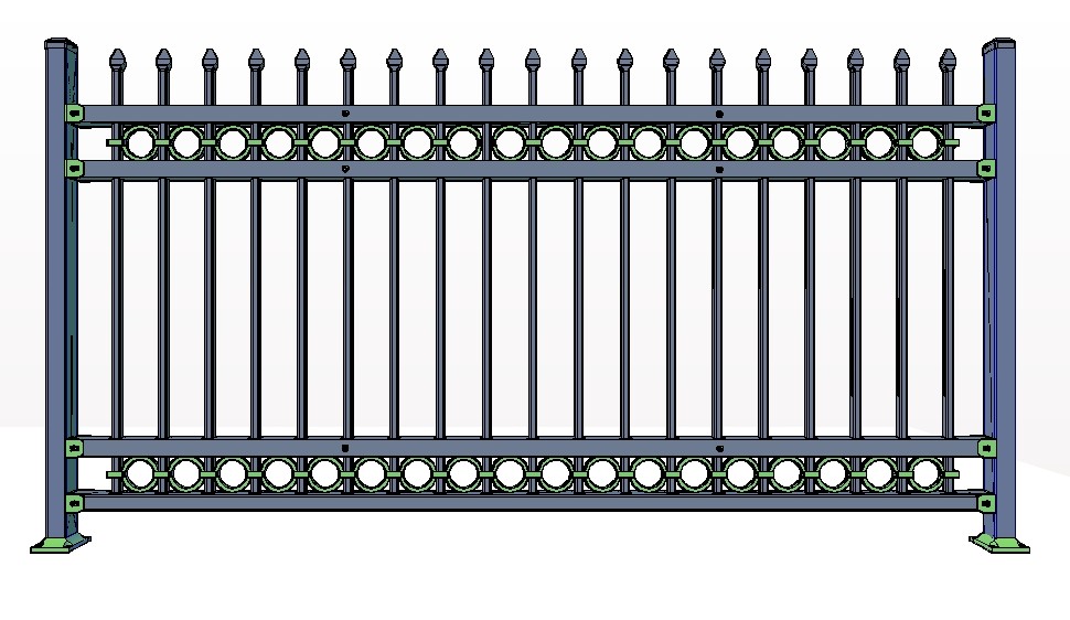 4-Rail ASPEN Fence Panels w/ Rings