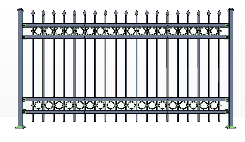 4-Rail STOWE Fence Panels w/ Rings