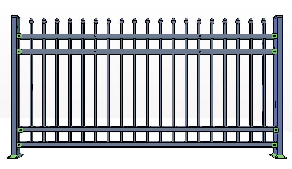 4 Rail Aspen Fence Panels Commercial Plus