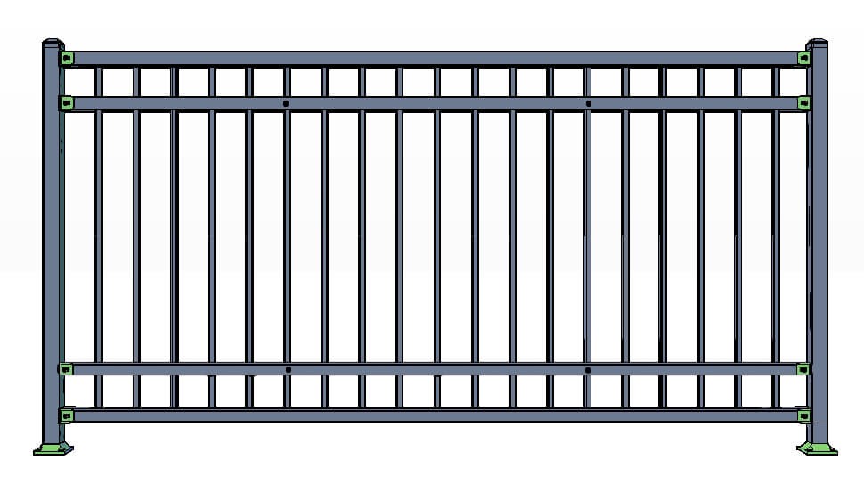 4 Rail Vail Fence Panels Commercial Lite